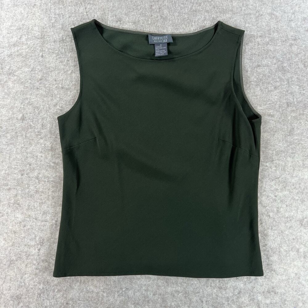 Lafayette 148 New York Forest Green Sleeveless Top - Size 4